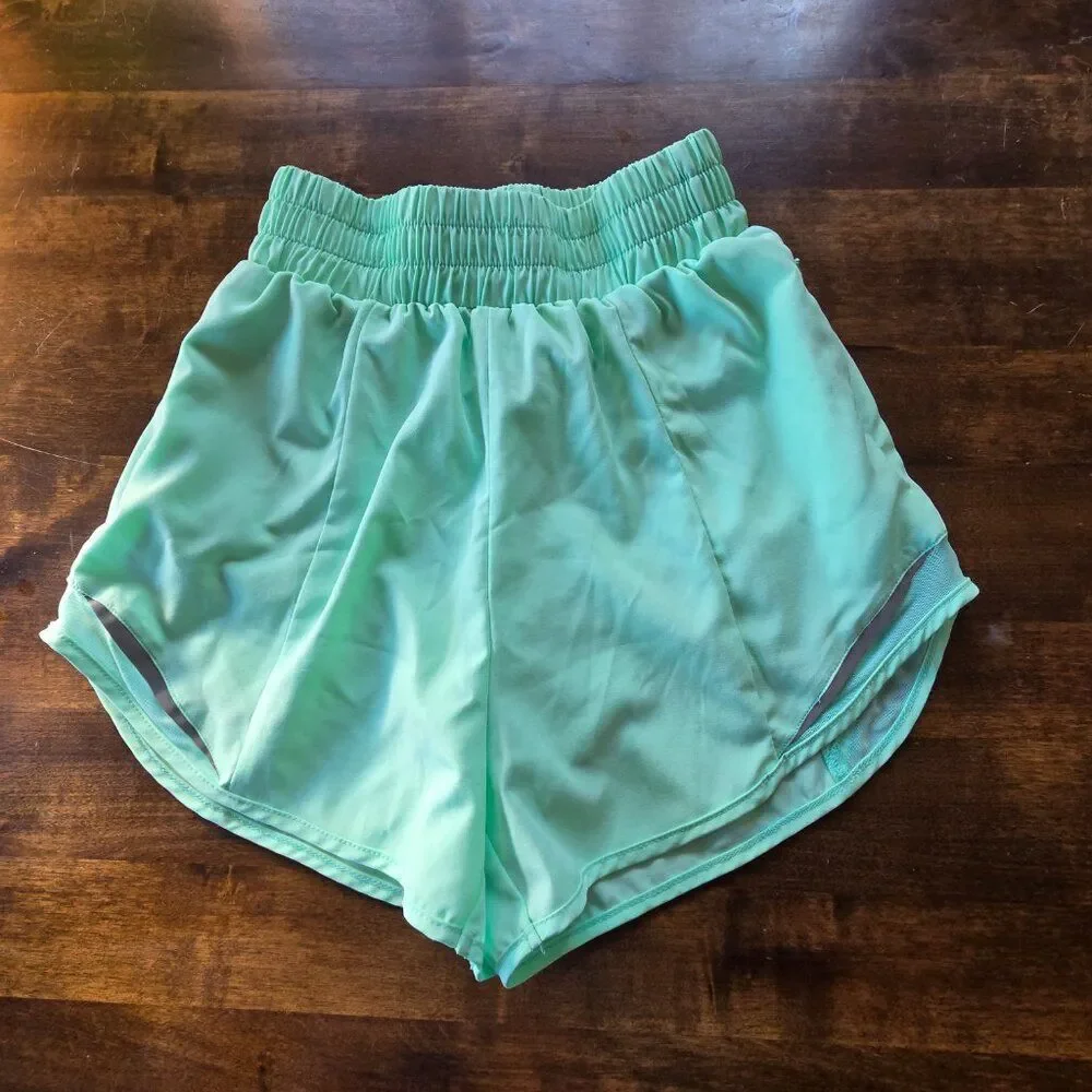 Mint Green Athletic Running Shorts High Rise Elastic Waist Activewear NWOT S